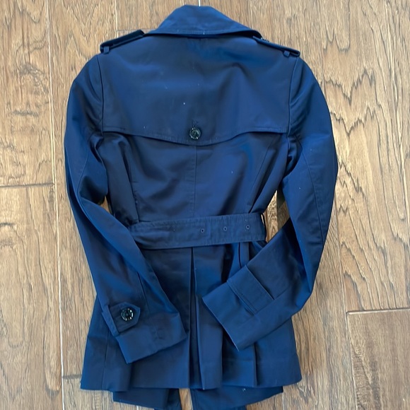 Banana Republic Navy Dark Blue Blazer trenchcoat Jacket with Flare - Picture 7 of 9